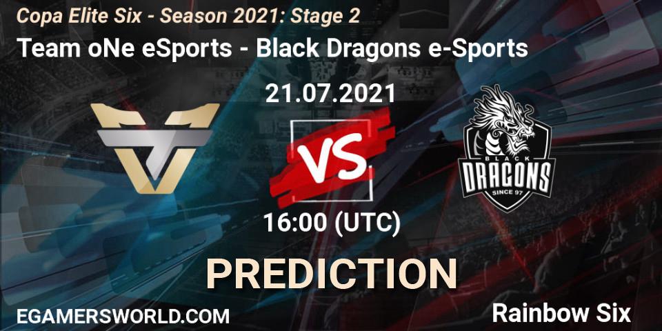 Prognoza Team oNe eSports - Black Dragons e-Sports. 21.07.2021 at 16:00, Rainbow Six, Copa Elite Six - Season 2021: Stage 2