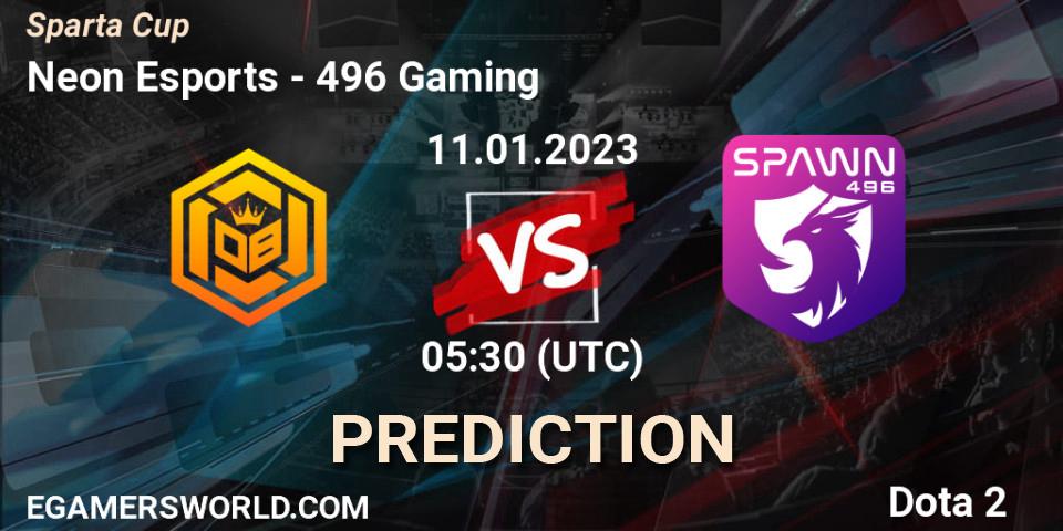 Prognoza Neon Esports - 496 Gaming. 11.01.2023 at 05:39, Dota 2, Sparta Cup