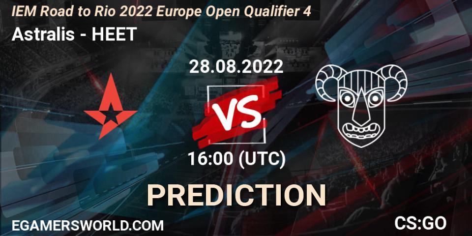 Prognoza Astralis - HEET. 28.08.2022 at 16:00, Counter-Strike (CS2), IEM Road to Rio 2022 Europe Open Qualifier 4