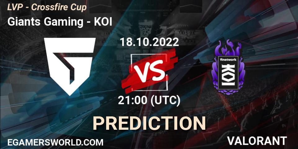 Prognoza Giants Gaming - KOI. 26.10.22, VALORANT, LVP - Crossfire Cup