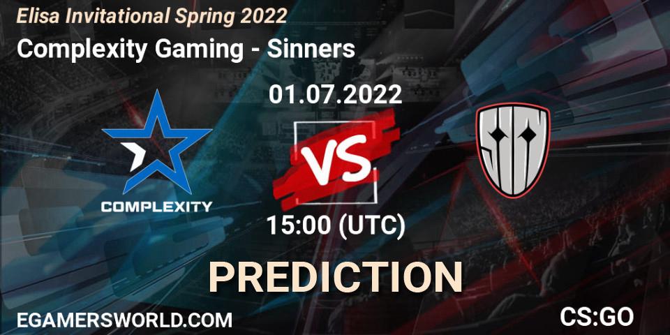 Prognoza Complexity Gaming - Sinners. 01.07.2022 at 15:20, Counter-Strike (CS2), Elisa Invitational Spring 2022
