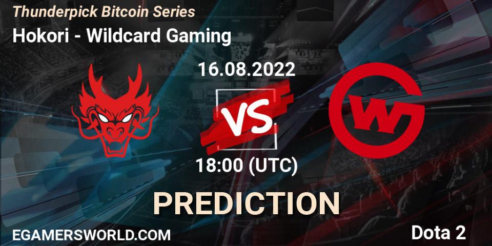 Prognoza Hokori - Wildcard Gaming. 16.08.2022 at 18:00, Dota 2, Thunderpick Bitcoin Series