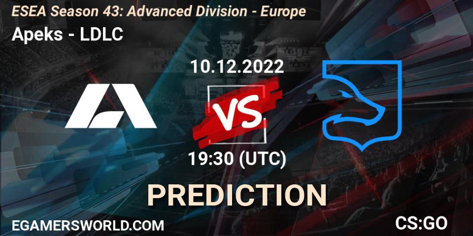 Prognoza Apeks - LDLC. 10.12.22, CS2 (CS:GO), ESEA Season 43: Advanced Division - Europe