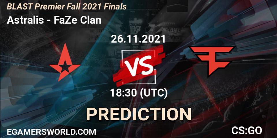 Prognoza Astralis - FaZe Clan. 26.11.21, CS2 (CS:GO), BLAST Premier Fall 2021 Finals