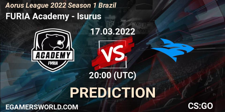 Prognoza FURIA Academy - Isurus. 17.03.2022 at 20:00, Counter-Strike (CS2), Aorus League 2022 Season 1 Brazil