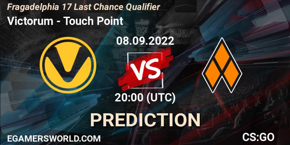 Prognoza Victorum - Touch Point. 08.09.2022 at 21:00, Counter-Strike (CS2), Fragadelphia 17 Last Chance Qualifier