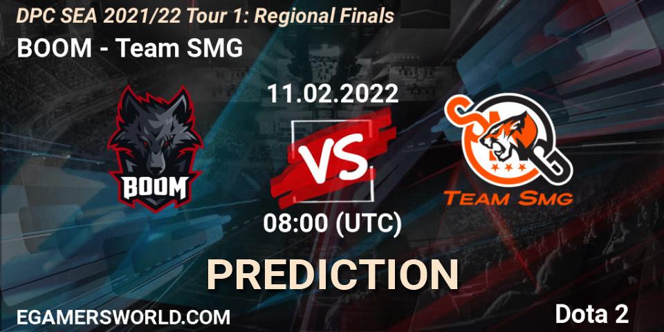 Prognoza BOOM - Team SMG. 11.02.2022 at 07:23, Dota 2, DPC SEA 2021/22 Tour 1: Regional Finals