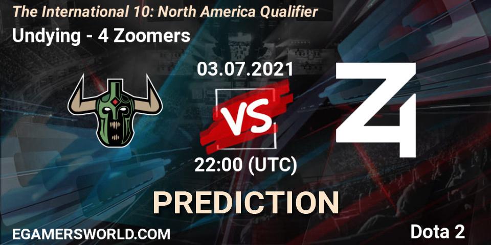 Prognoza Undying - 4 Zoomers. 03.07.2021 at 22:08, Dota 2, The International 10: North America Qualifier