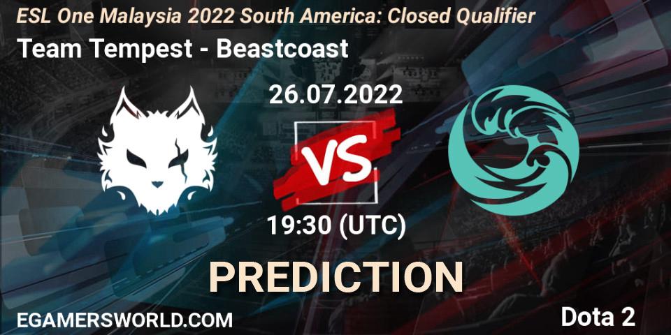 Prognoza Team Tempest - Beastcoast. 26.07.2022 at 19:34, Dota 2, ESL One Malaysia 2022 South America: Closed Qualifier