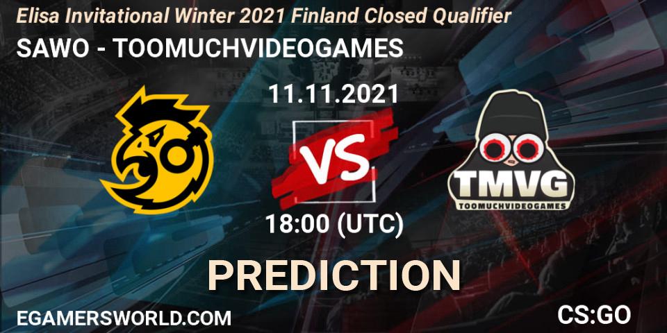 Prognoza SAWO - TOOMUCHVIDEOGAMES. 11.11.2021 at 18:00, Counter-Strike (CS2), Elisa Invitational Winter 2021 Finland Closed Qualifier