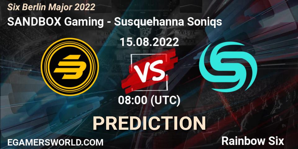 Prognoza SANDBOX Gaming - Susquehanna Soniqs. 17.08.22, Rainbow Six, Six Berlin Major 2022