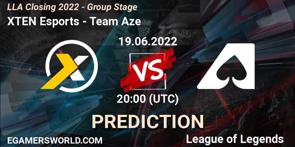 Prognoza XTEN Esports - Team Aze. 19.06.2022 at 23:30, LoL, LLA Closing 2022 - Group Stage