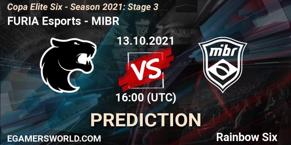 Prognoza FURIA Esports - MIBR. 13.10.2021 at 16:00, Rainbow Six, Copa Elite Six - Season 2021: Stage 3
