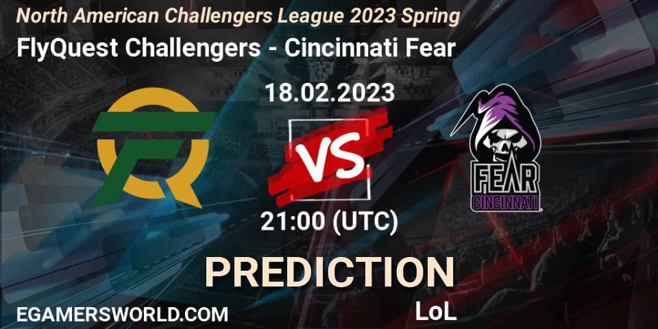 Prognoza FlyQuest Challengers - Cincinnati Fear. 18.02.2023 at 21:00, LoL, NACL 2023 Spring - Group Stage