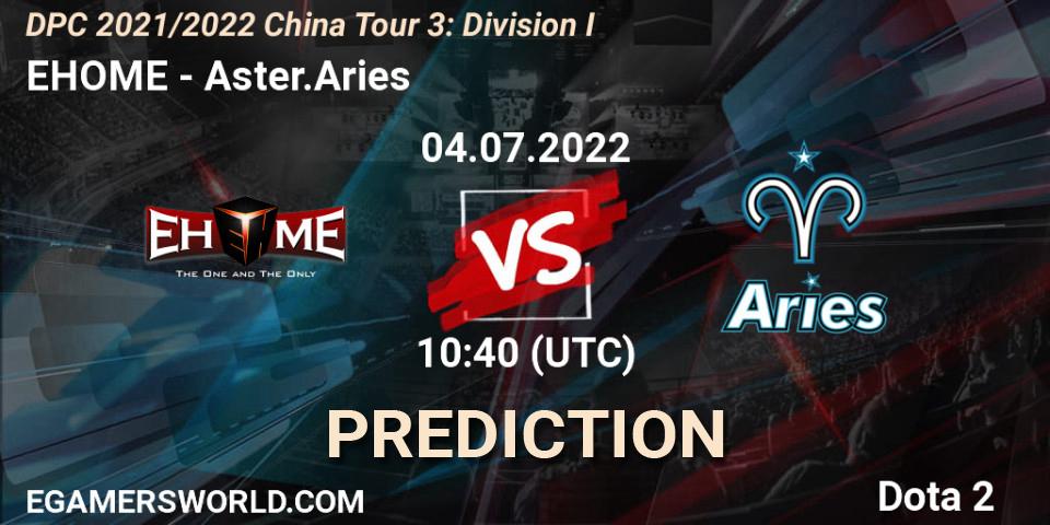 Prognoza EHOME - Aster.Aries. 04.07.22, Dota 2, DPC 2021/2022 China Tour 3: Division I