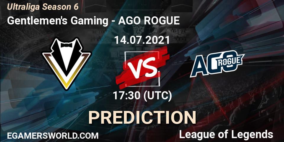 Prognoza Gentlemen's Gaming - AGO ROGUE. 14.07.2021 at 17:30, LoL, Ultraliga Season 6