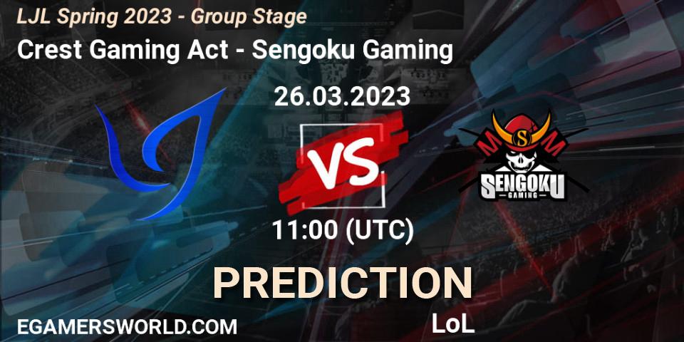 Prognoza Crest Gaming Act - Sengoku Gaming. 26.03.23, LoL, LJL Spring 2023 - Group Stage