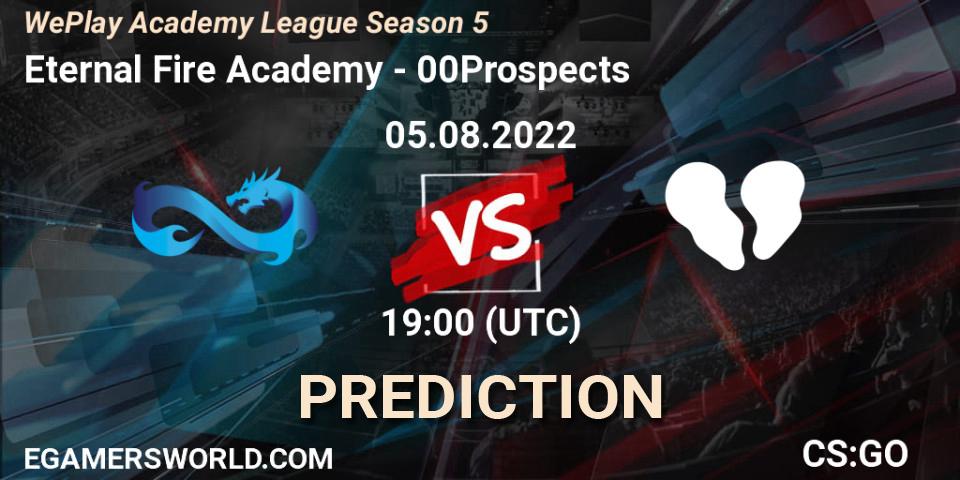 Prognoza Eternal Fire Academy - 00Prospects. 05.08.2022 at 19:00, Counter-Strike (CS2), WePlay Academy League Season 5