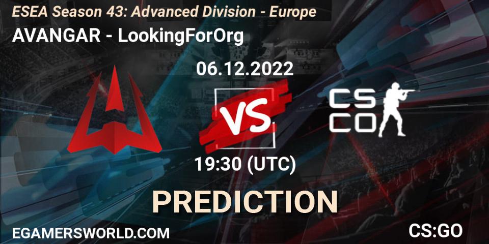 Prognoza AVANGAR - LookingForOrg. 06.12.22, CS2 (CS:GO), ESEA Season 43: Advanced Division - Europe