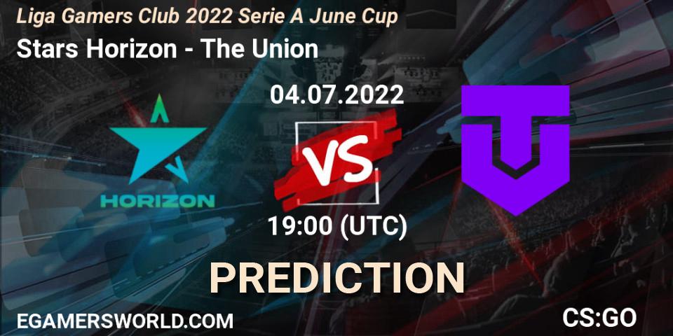 Prognoza Stars Horizon - The Union. 04.07.2022 at 19:00, Counter-Strike (CS2), Liga Gamers Club 2022 Serie A June Cup