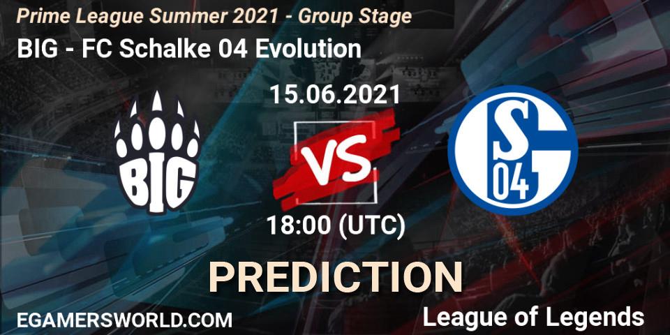 Prognoza BIG - FC Schalke 04 Evolution. 15.06.21, LoL, Prime League Summer 2021 - Group Stage