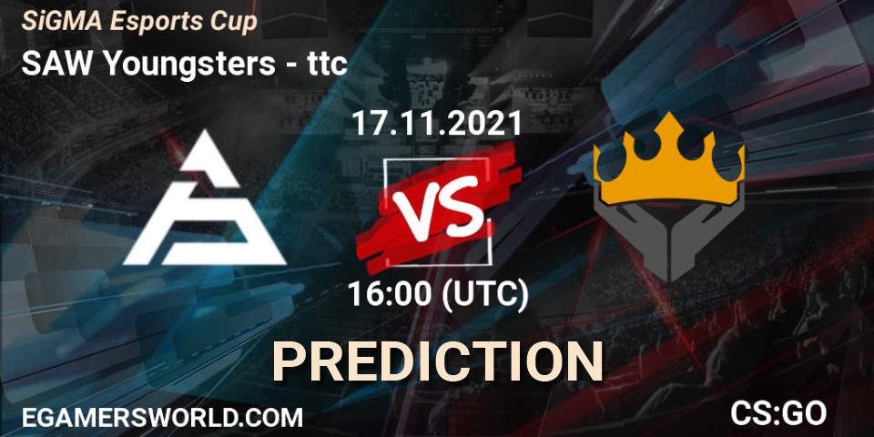 Prognoza SAW Youngsters - ttc. 17.11.2021 at 16:00, Counter-Strike (CS2), SiGMA Esports Cup