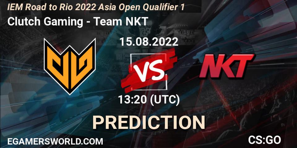 Prognoza Clutch Gaming - Team NKT. 15.08.2022 at 13:20, Counter-Strike (CS2), IEM Road to Rio 2022 Asia Open Qualifier 1