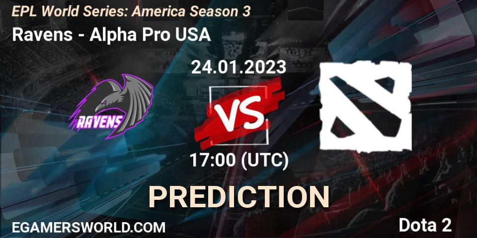 Prognoza Ravens - ALPHA. 24.01.2023 at 17:05, Dota 2, EPL World Series: America Season 3