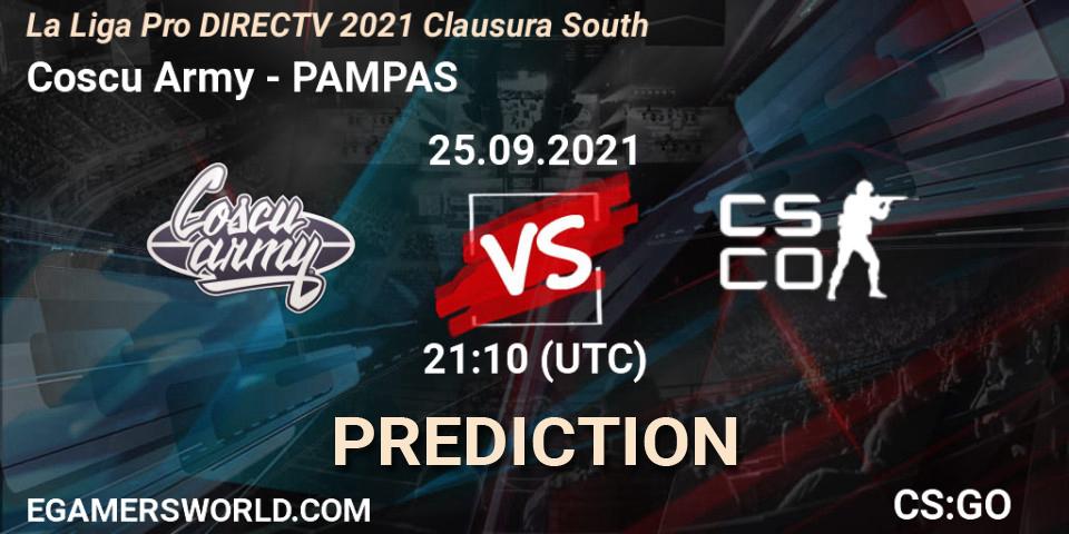 Prognoza Coscu Army - PAMPAS. 25.09.2021 at 21:10, Counter-Strike (CS2), La Liga Season 4: Sur Pro Division - Clausura