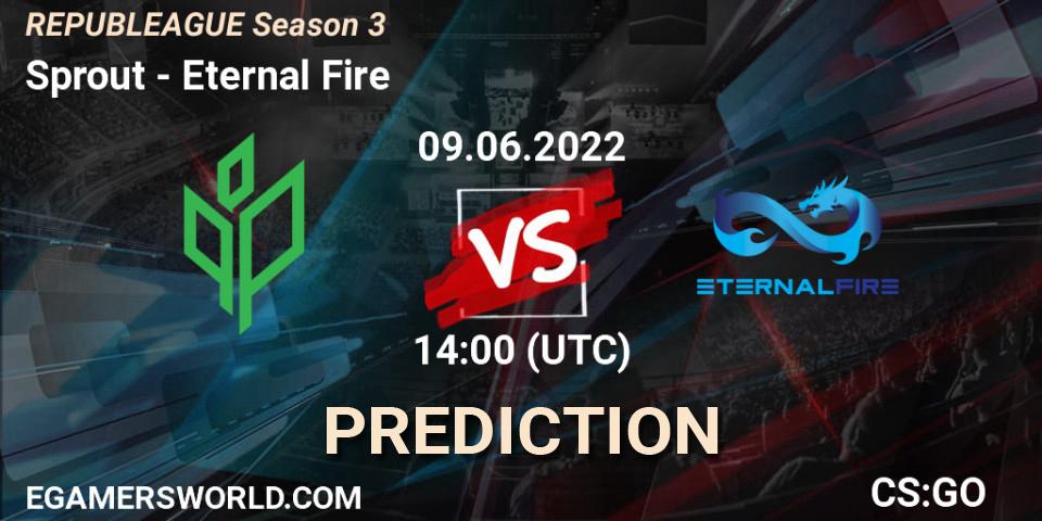 Prognoza Sprout - Eternal Fire. 09.06.2022 at 14:00, Counter-Strike (CS2), REPUBLEAGUE Season 3