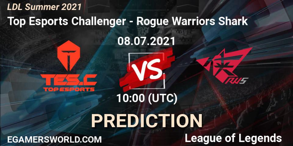 Prognoza Top Esports Challenger - Rogue Warriors Shark. 08.07.2021 at 10:00, LoL, LDL Summer 2021