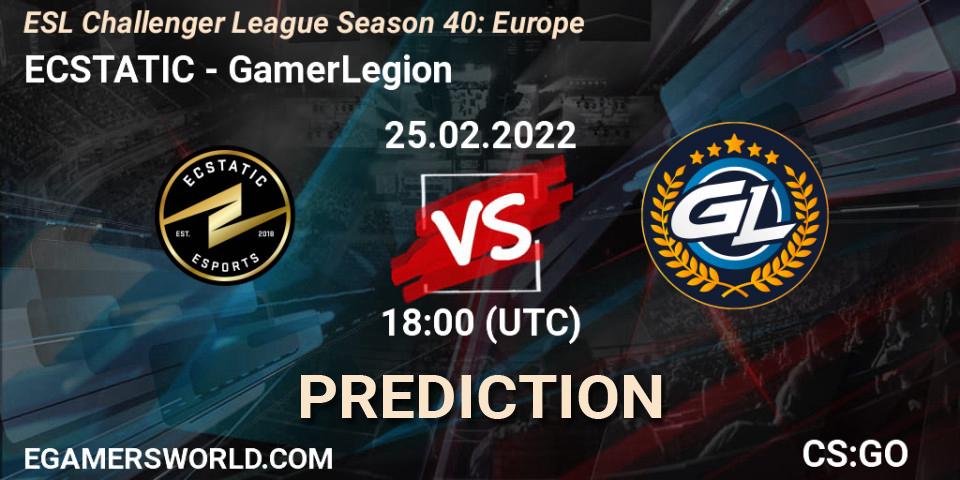 Prognoza ECSTATIC - GamerLegion. 25.02.2022 at 18:00, Counter-Strike (CS2), ESL Challenger League Season 40: Europe