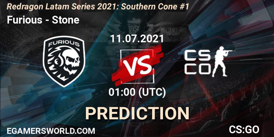 Prognoza Furious - Stone Esports. 11.07.2021 at 02:15, Counter-Strike (CS2), Redragon Latam Series 2021: Southern Cone #1
