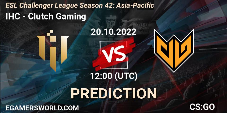 Prognoza IHC - Clutch Gaming. 20.10.2022 at 12:00, Counter-Strike (CS2), ESL Challenger League Season 42: Asia-Pacific