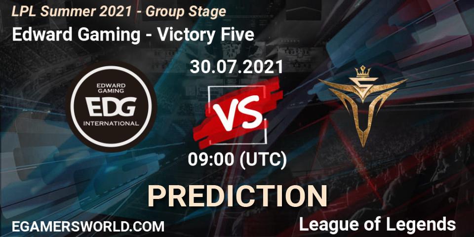 Prognoza Edward Gaming - Victory Five. 30.07.21, LoL, LPL Summer 2021 - Group Stage