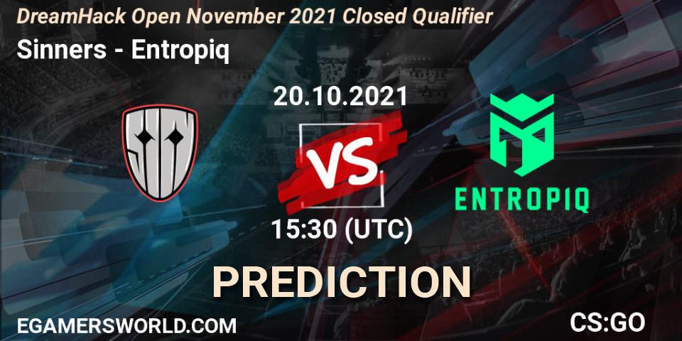 Prognoza Sinners - Entropiq. 20.10.2021 at 15:30, Counter-Strike (CS2), DreamHack Open November 2021 Closed Qualifier