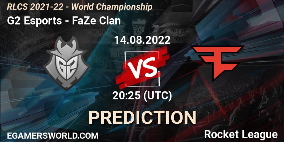Prognoza G2 Esports - FaZe Clan. 14.08.2022 at 21:00, Rocket League, RLCS 2021-22 - World Championship