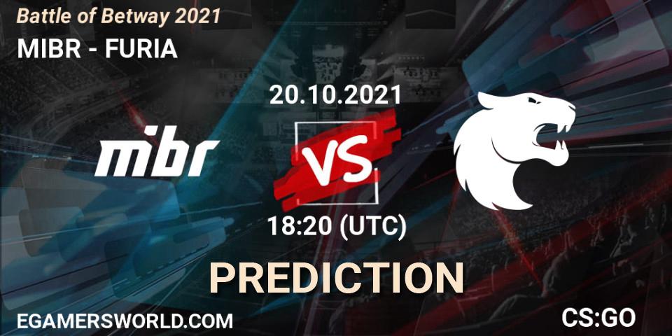 Prognoza MIBR - FURIA. 20.10.2021 at 18:20, Counter-Strike (CS2), Battle of Betway 2021