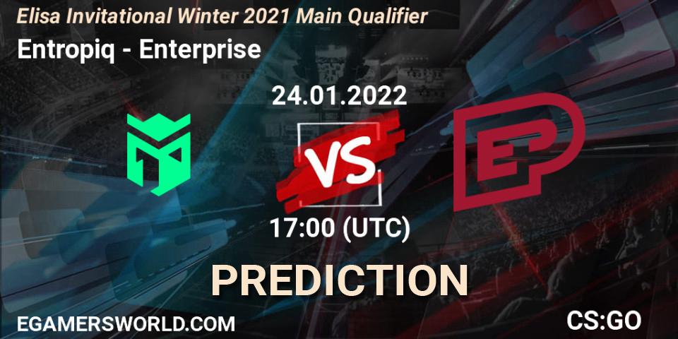 Prognoza Entropiq - Enterprise. 27.01.2022 at 11:00, Counter-Strike (CS2), Elisa Invitational Winter 2021 Main Qualifier