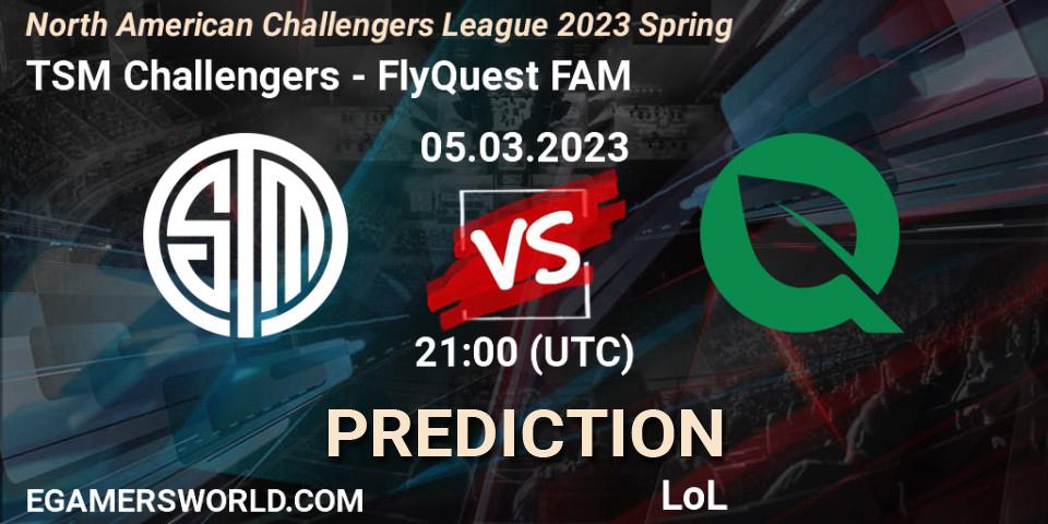 Prognoza TSM Challengers - FlyQuest FAM. 05.03.2023 at 21:00, LoL, NACL 2023 Spring - Group Stage