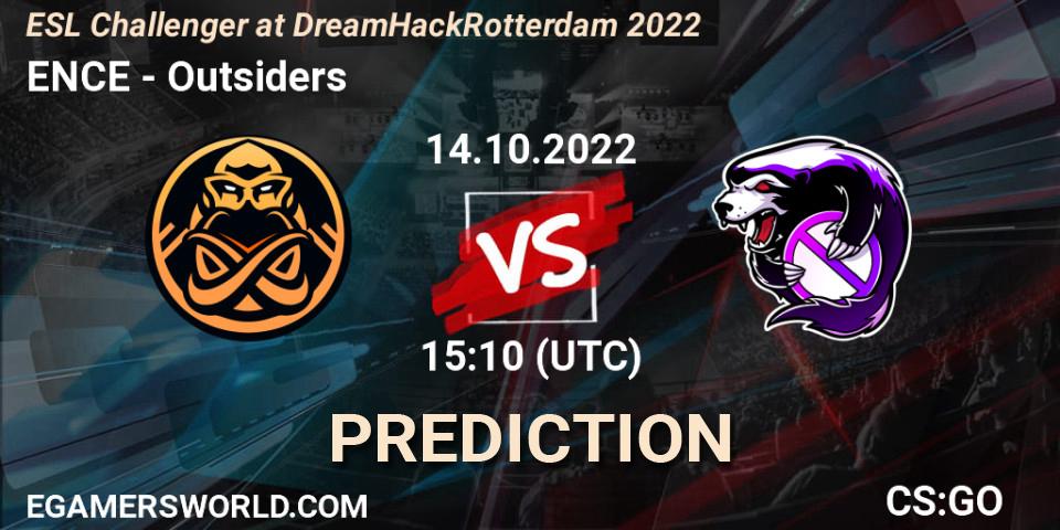 Prognoza ENCE - Outsiders. 14.10.2022 at 16:00, Counter-Strike (CS2), ESL Challenger at DreamHack Rotterdam 2022