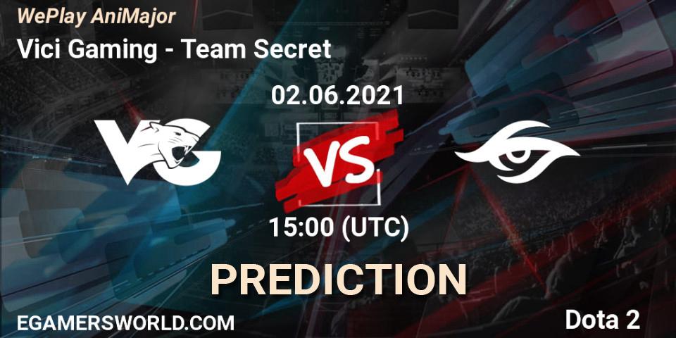 Prognoza Vici Gaming - Team Secret. 02.06.21, Dota 2, WePlay AniMajor 2021