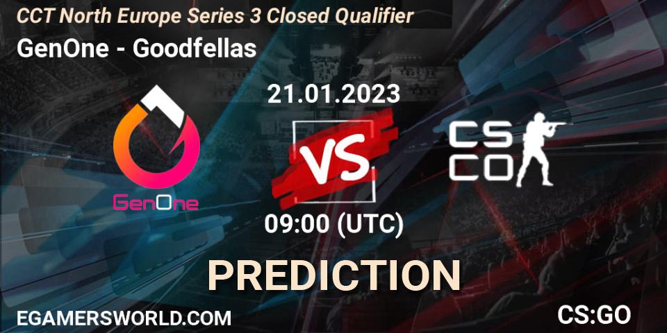 Prognoza GenOne - Goodfellas. 21.01.2023 at 09:00, Counter-Strike (CS2), CCT North Europe Series 3 Closed Qualifier