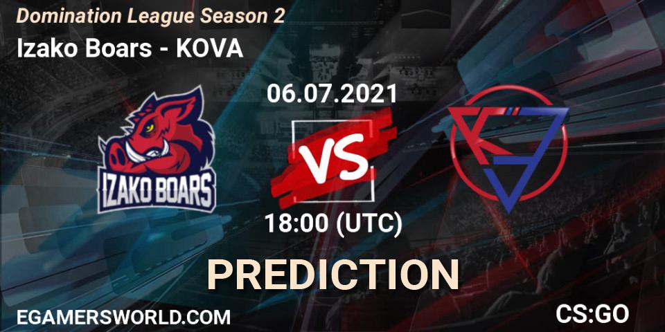 Prognoza Izako Boars - KOVA. 06.07.2021 at 18:00, Counter-Strike (CS2), Domination League Season 2