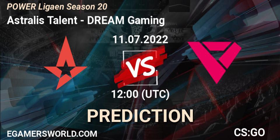 Prognoza Astralis Talent - DREAM Gaming. 11.07.2022 at 11:15, Counter-Strike (CS2), Dust2.dk Ligaen Season 20