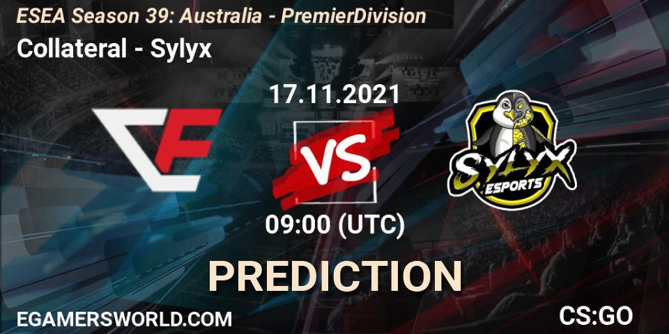 Prognoza Collateral - Sylyx. 17.11.2021 at 09:05, Counter-Strike (CS2), ESEA Season 39: Australia - Premier Division