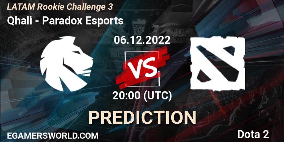 Prognoza Qhali - Paradox Esports. 06.12.22, Dota 2, LATAM Rookie Challenge 3