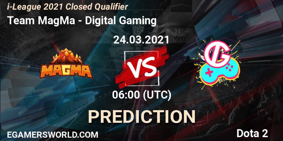 Prognoza Team MagMa - Digital Gaming. 24.03.2021 at 06:03, Dota 2, i-League 2021 Closed Qualifier