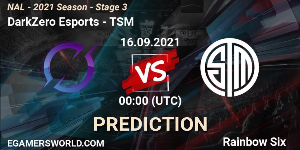 Prognoza DarkZero Esports - TSM. 16.09.2021 at 00:00, Rainbow Six, NAL - 2021 Season - Stage 3