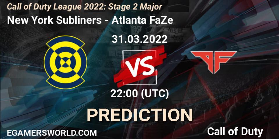 Prognoza New York Subliners - Atlanta FaZe. 31.03.22, Call of Duty, Call of Duty League 2022: Stage 2 Major